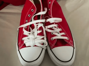 Red Converse Shoes copy new clean with box non use