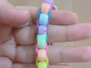 Colorful loom bracelet with beads