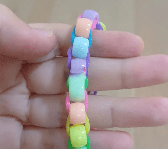 Colorful loom bracelet with beads